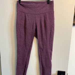 Prana Thick Stretchy Purple Pink Fuschia Leggings Workout Pant Women Size Med